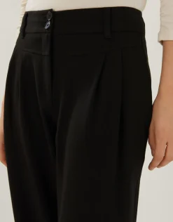 someday Fashion Broeken>Bandplooibroek Cinili Shine Black