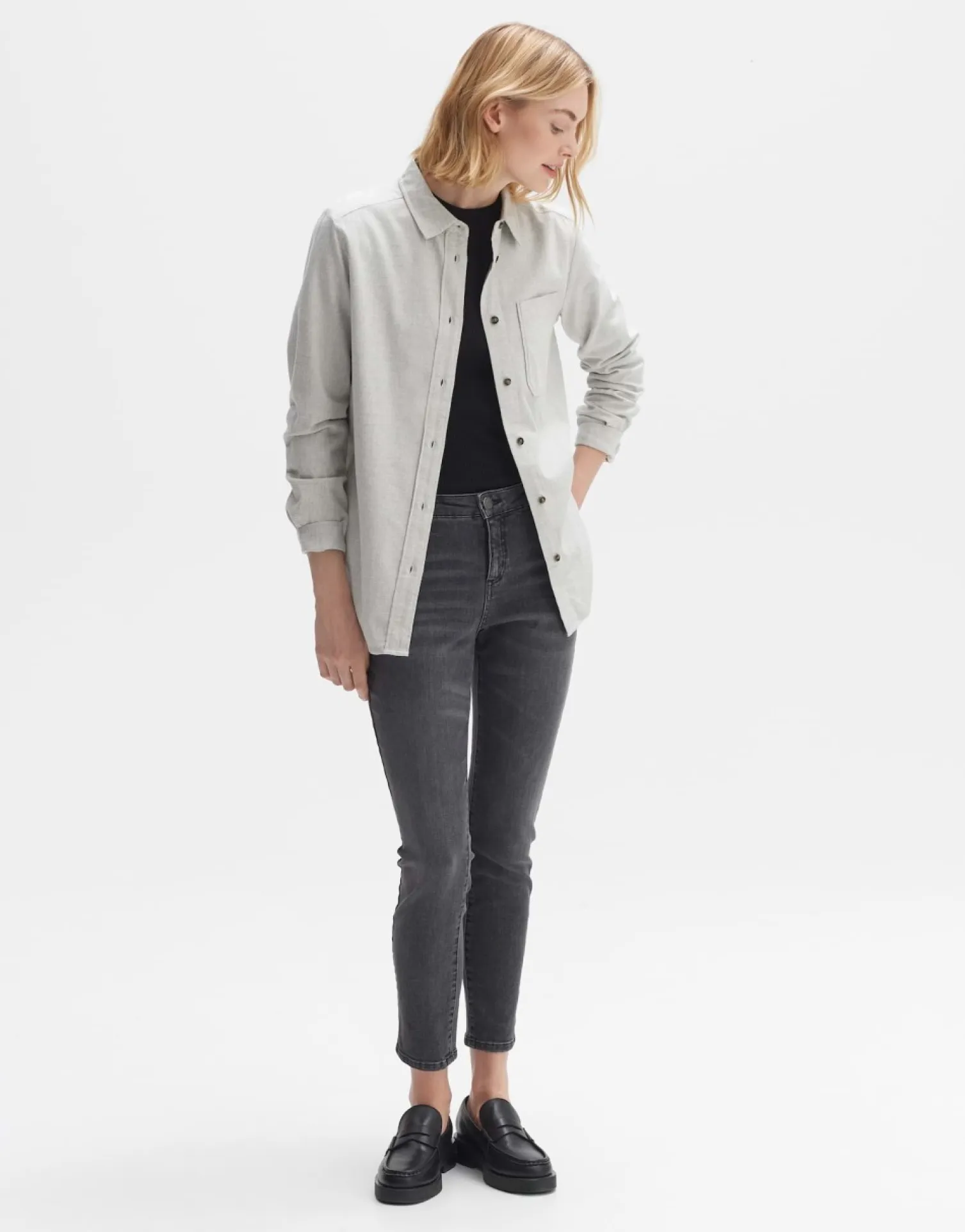 someday Fashion Blouses>Blouse Met Lange Mouwen Farven Hazy Fog Melange