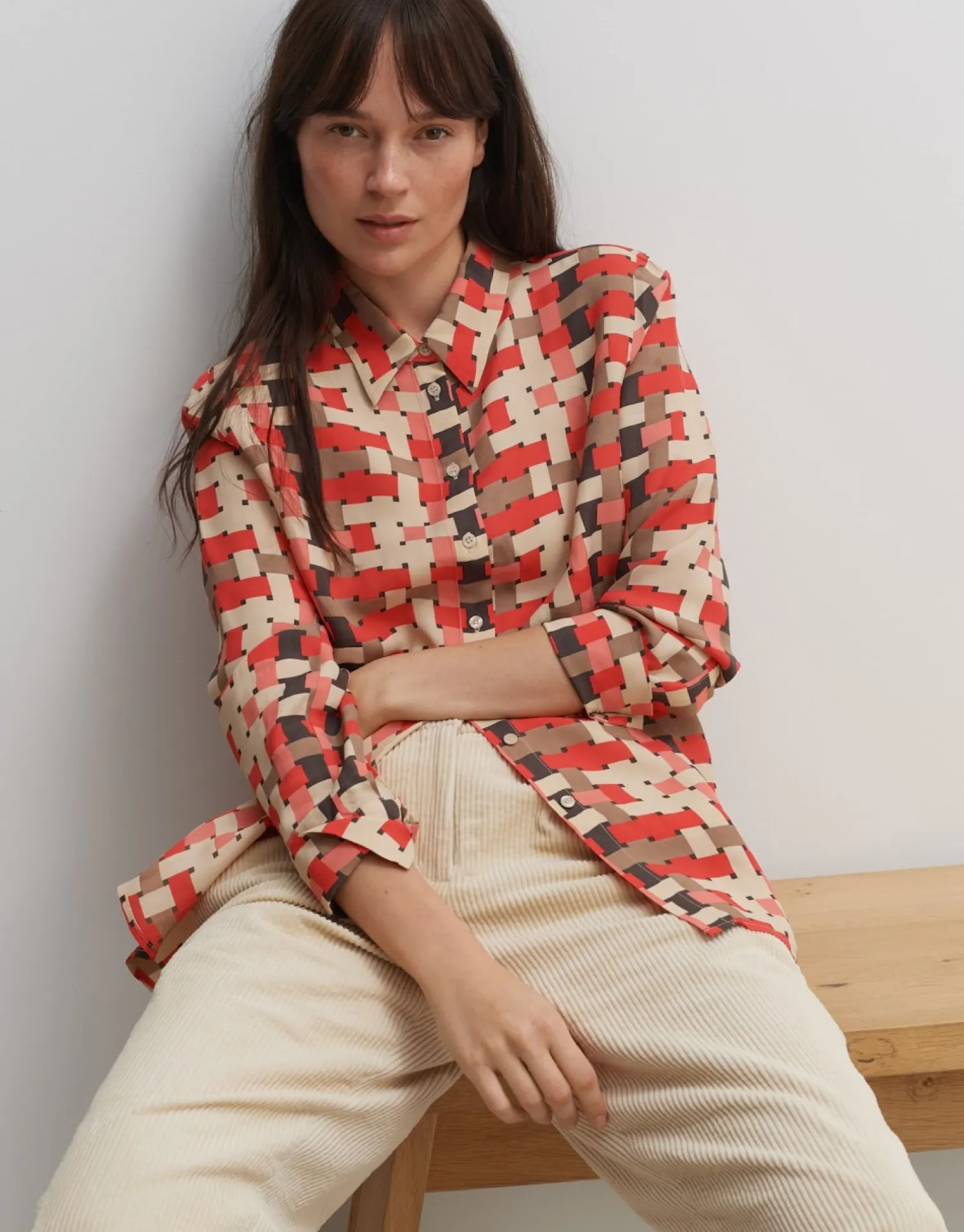 someday Fashion Blouses>Blouse Met Print Falkina Radiant Red