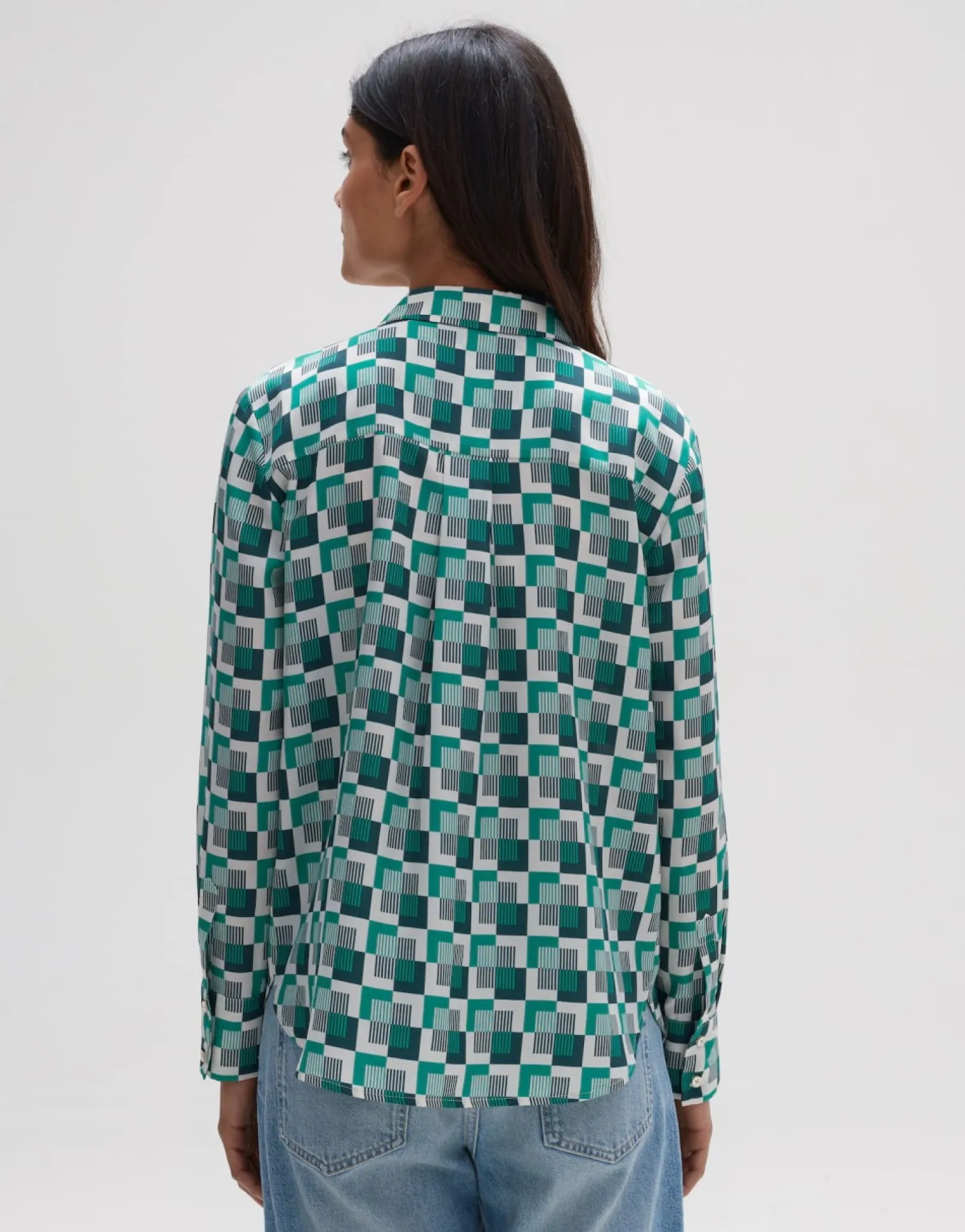 someday Fashion Blouses>Blouse Met Print Falkine Retro Deep Teal