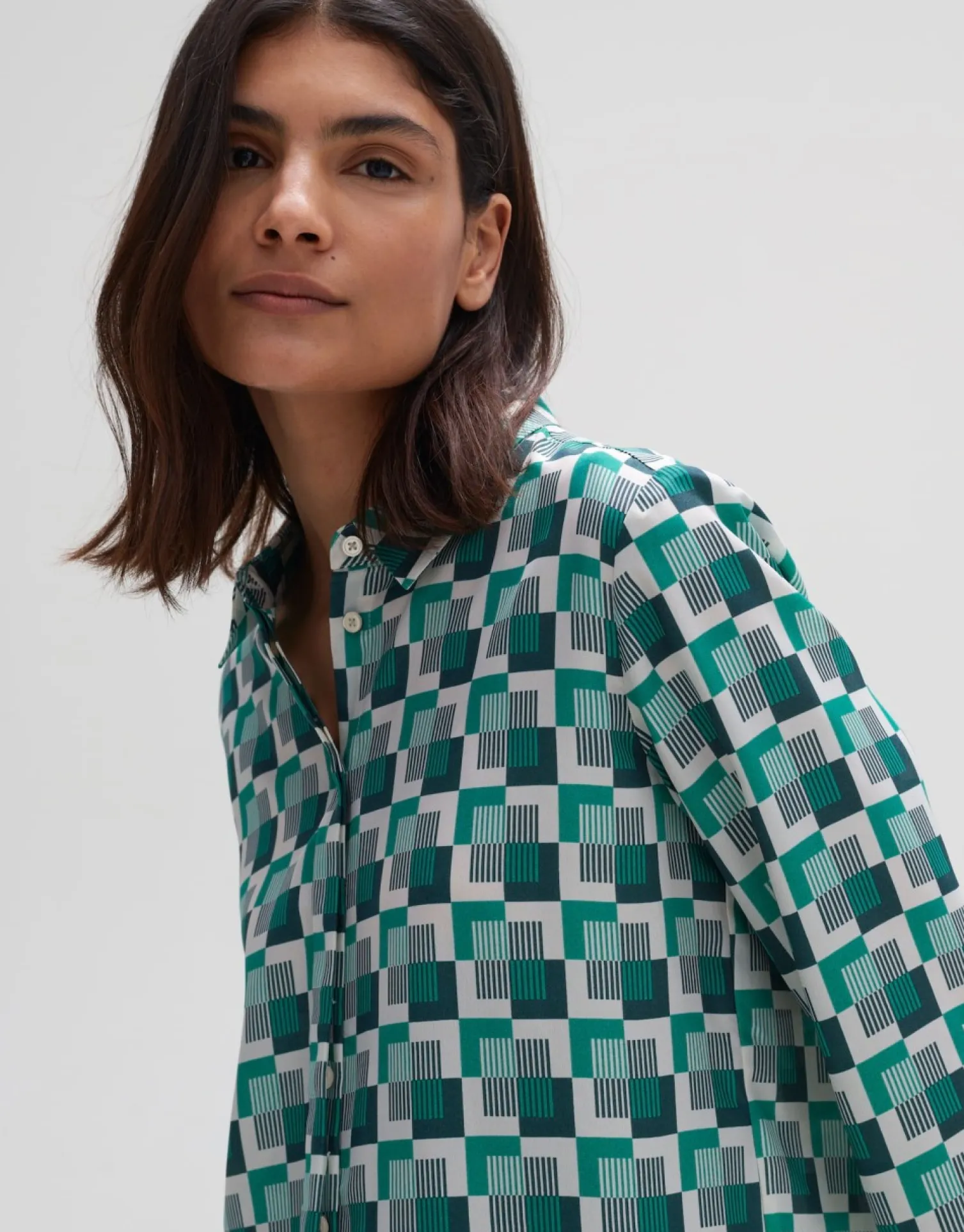 someday Fashion Blouses>Blouse Met Print Falkine Retro Deep Teal