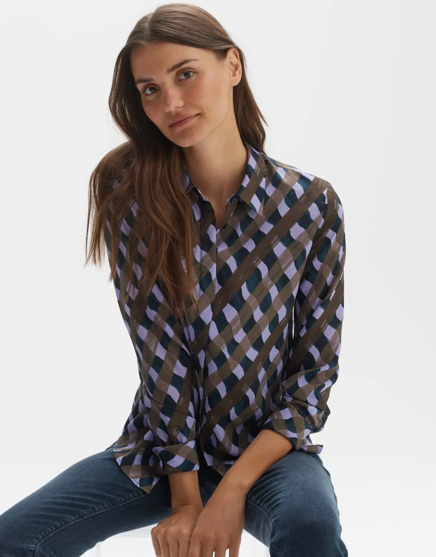 someday Fashion Blouses>Blouse Met Print Falkine Splendid Coal Blue
