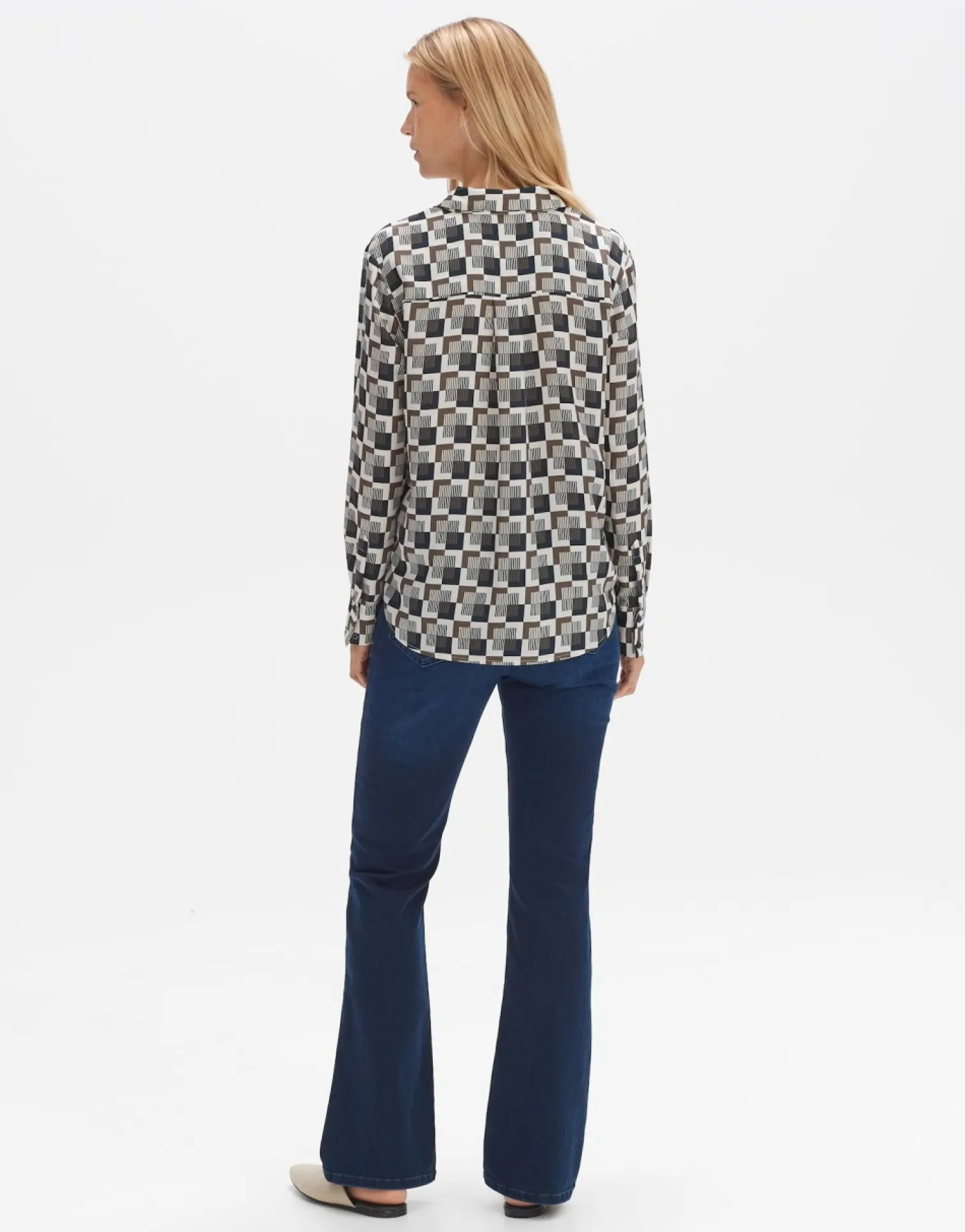 someday Fashion Blouses>Blouse Met Print Falkine Retro Coal Blue