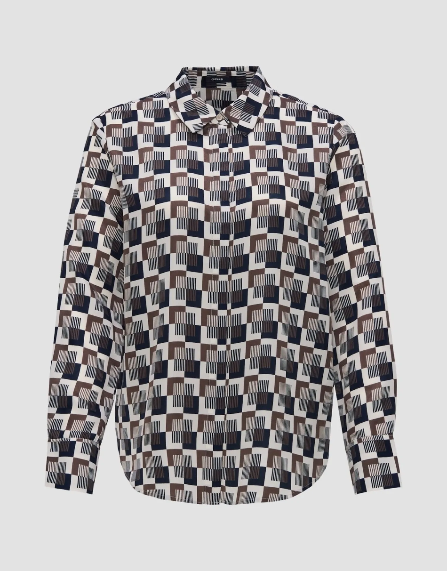 someday Fashion Blouses>Blouse Met Print Falkine Retro Coal Blue