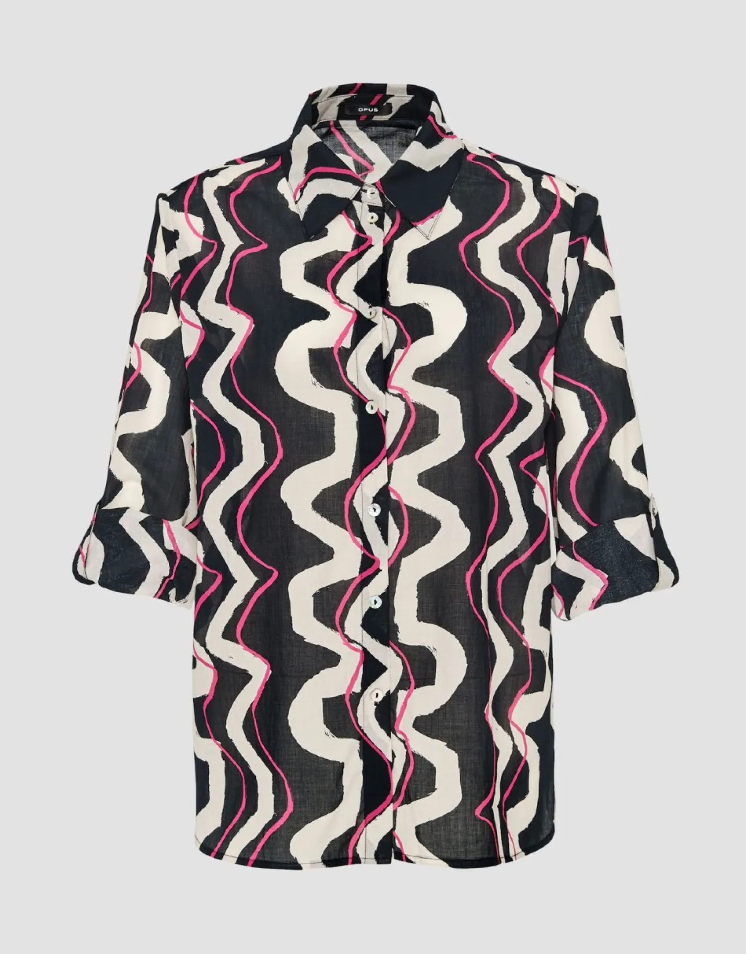 someday Fashion Blouses>Blouse Met Print Fumine Wave Coal Blue