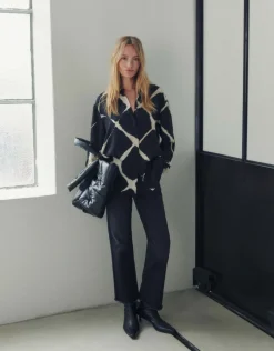 someday Fashion Blazer Vesten>Blouse Met Print Zirvana Black