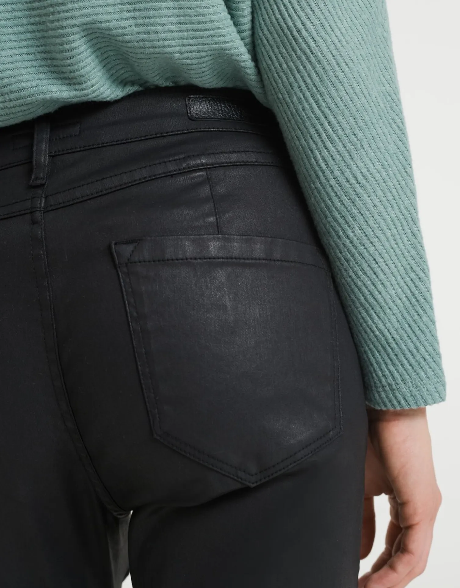 someday Fashion Broeken>Coated Jeans Emily Zip Black