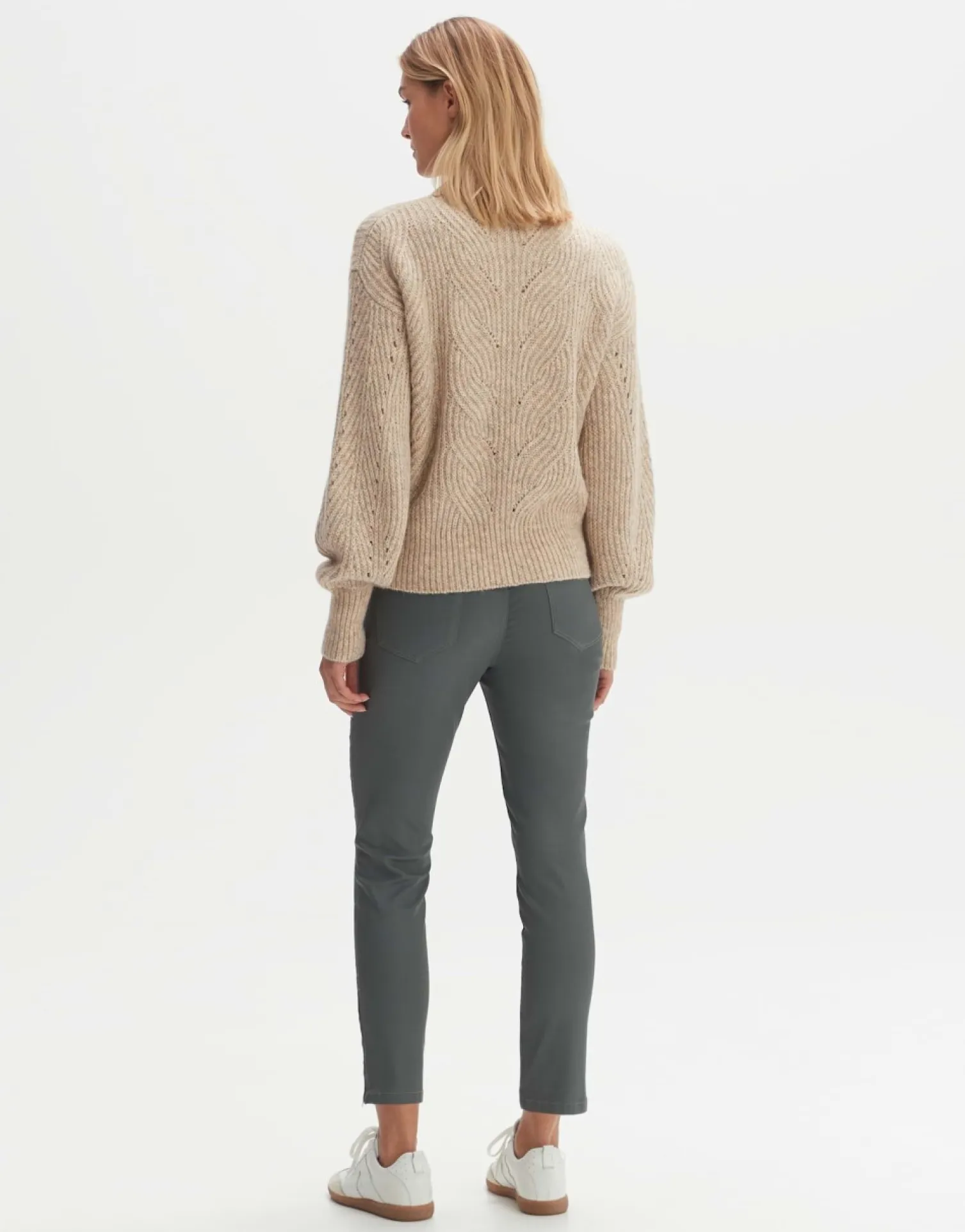 someday Fashion Broeken>Coated Jeans Emily Zip Dark Sage