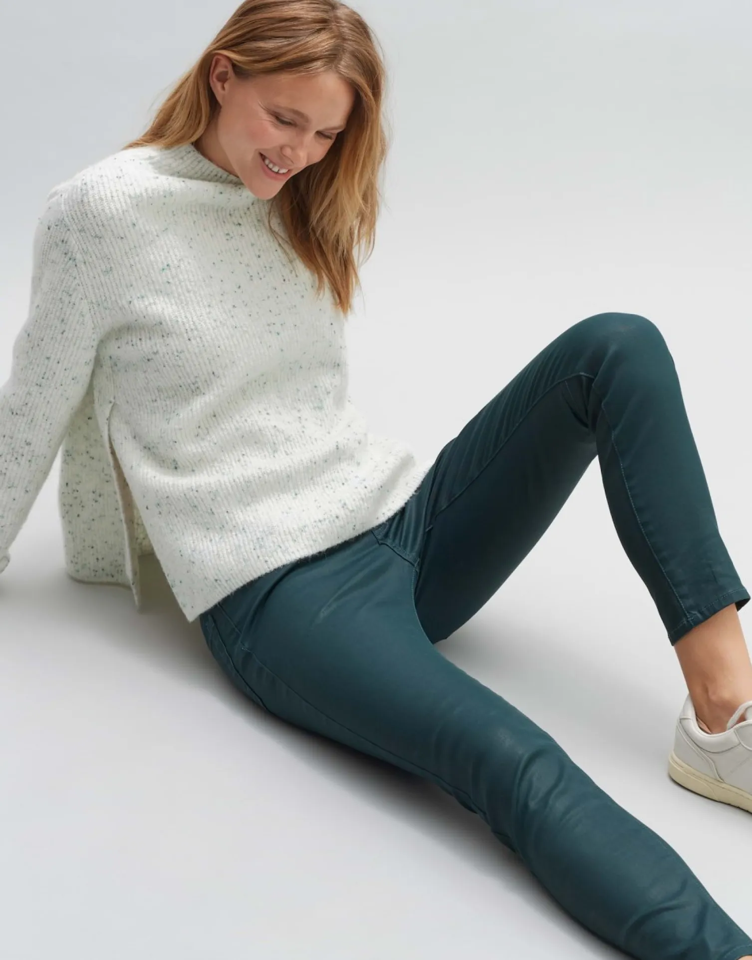 someday Fashion Broeken>Coated Jeans Evita Reloaded Deep Teal