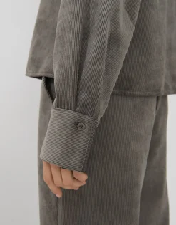 someday Fashion Blouses>Corduroy Bloes Zortney Misty Green