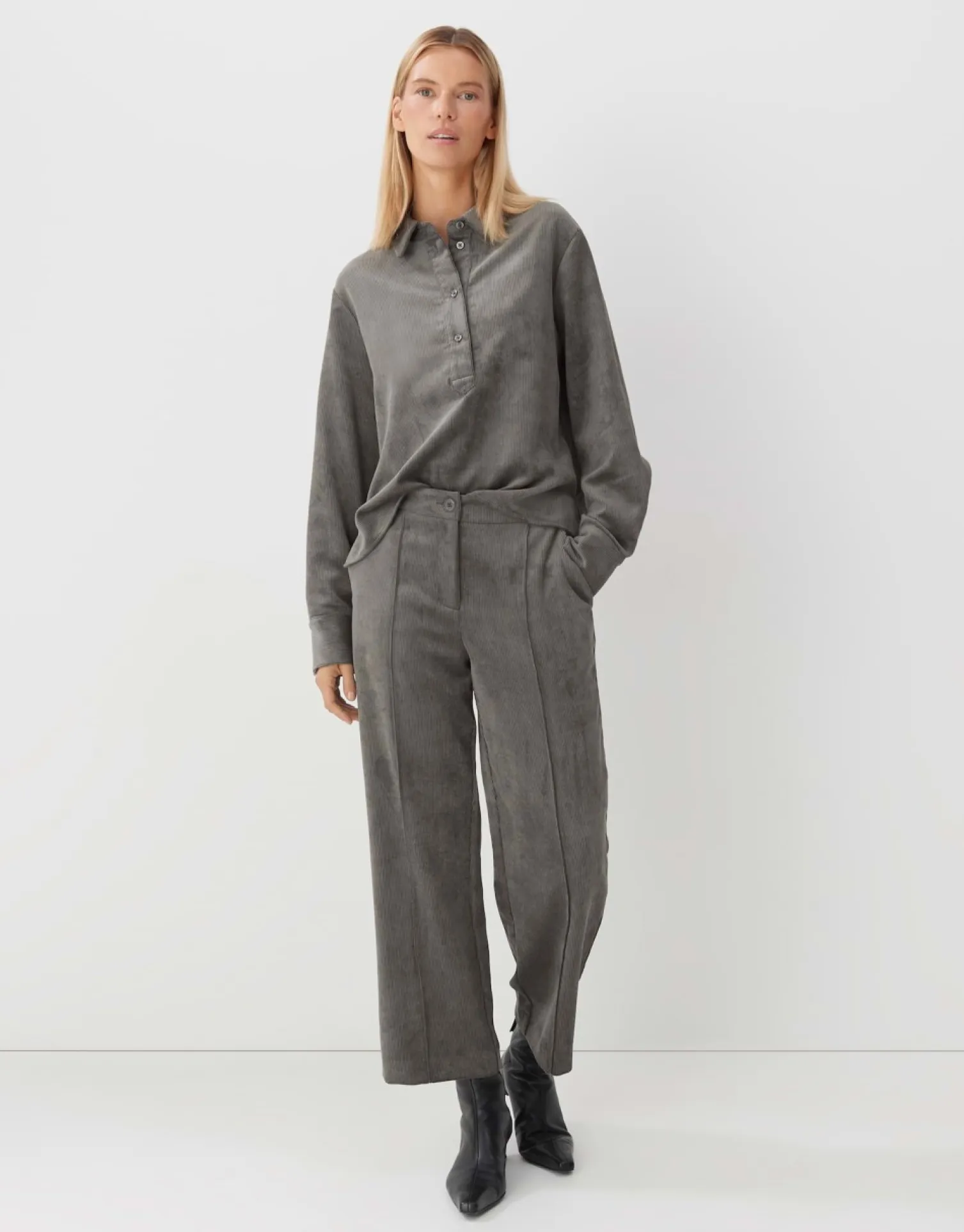 someday Fashion Blouses>Corduroy Bloes Zortney Misty Green