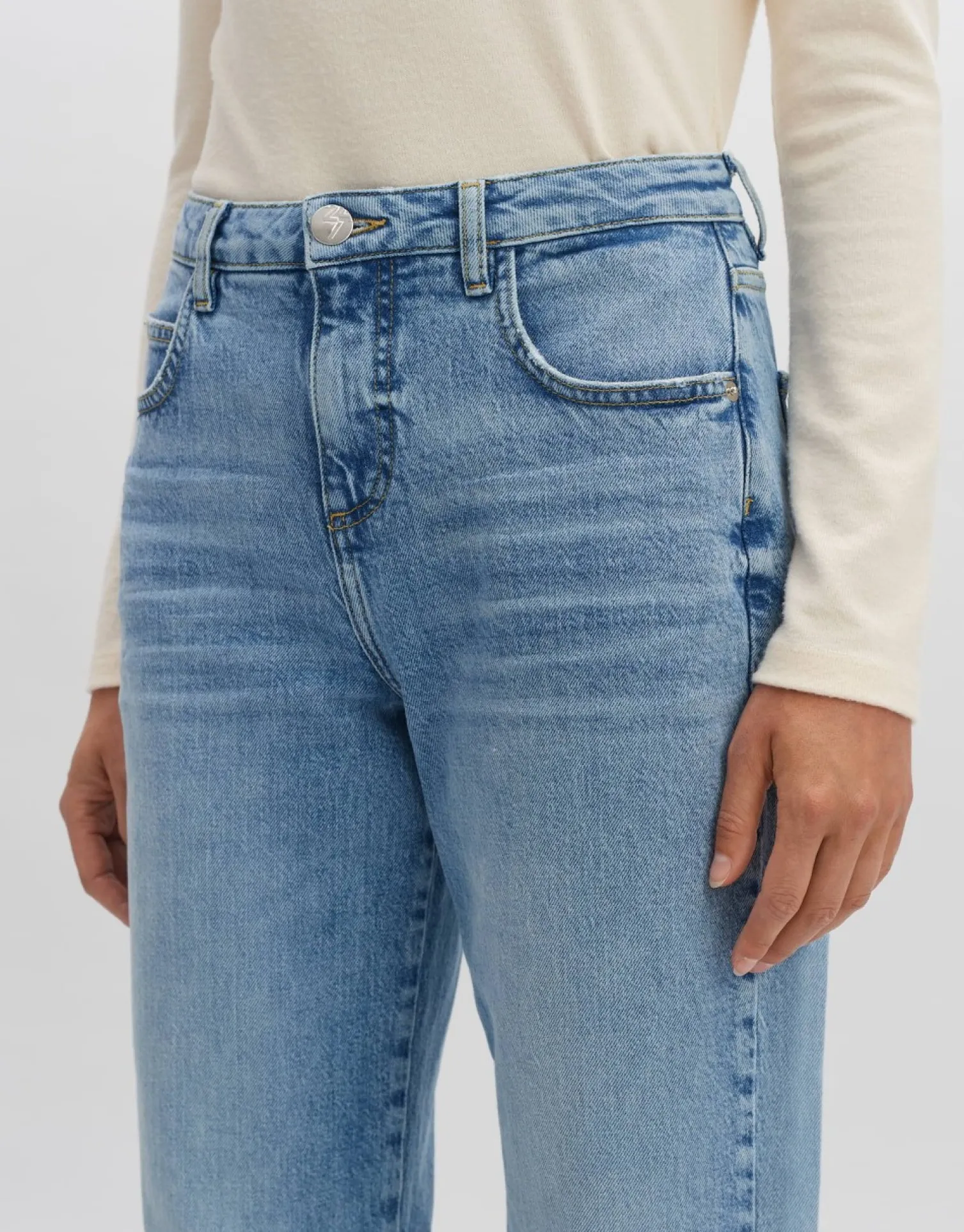 someday Fashion Jeans>Cropped Straight Jeans Lani Glazed Blue Glazed