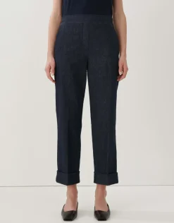 someday Fashion Jeans>Cropped Wide Jeans Cidem Classic Dark Blue