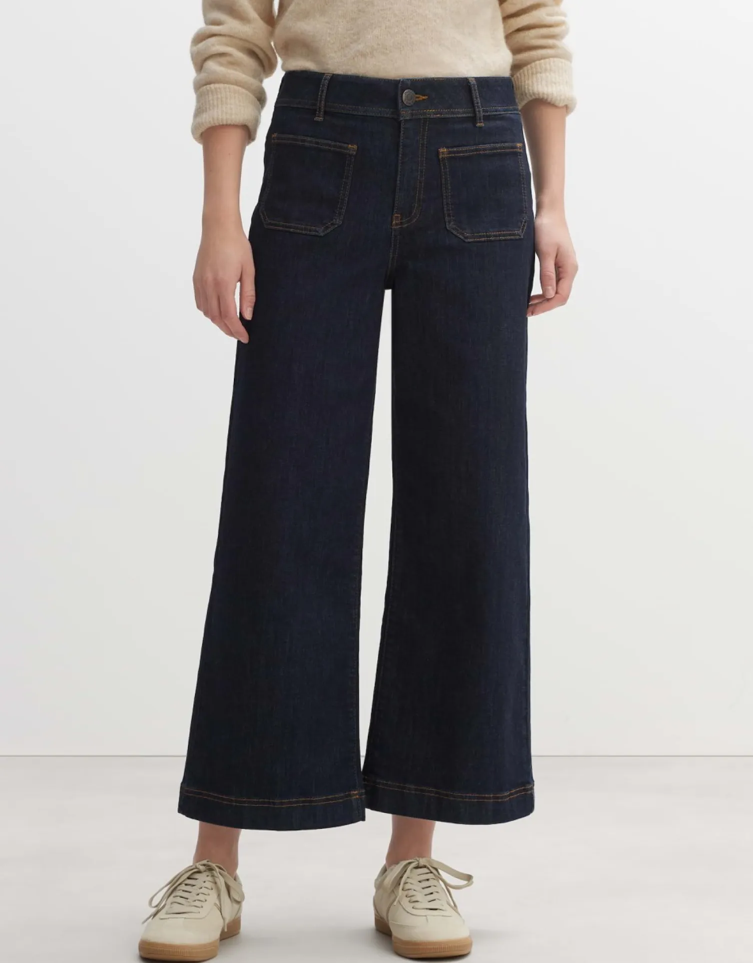 someday Fashion Jeans>Cropped Wide Jeans Macona Blue Rinsed Blue