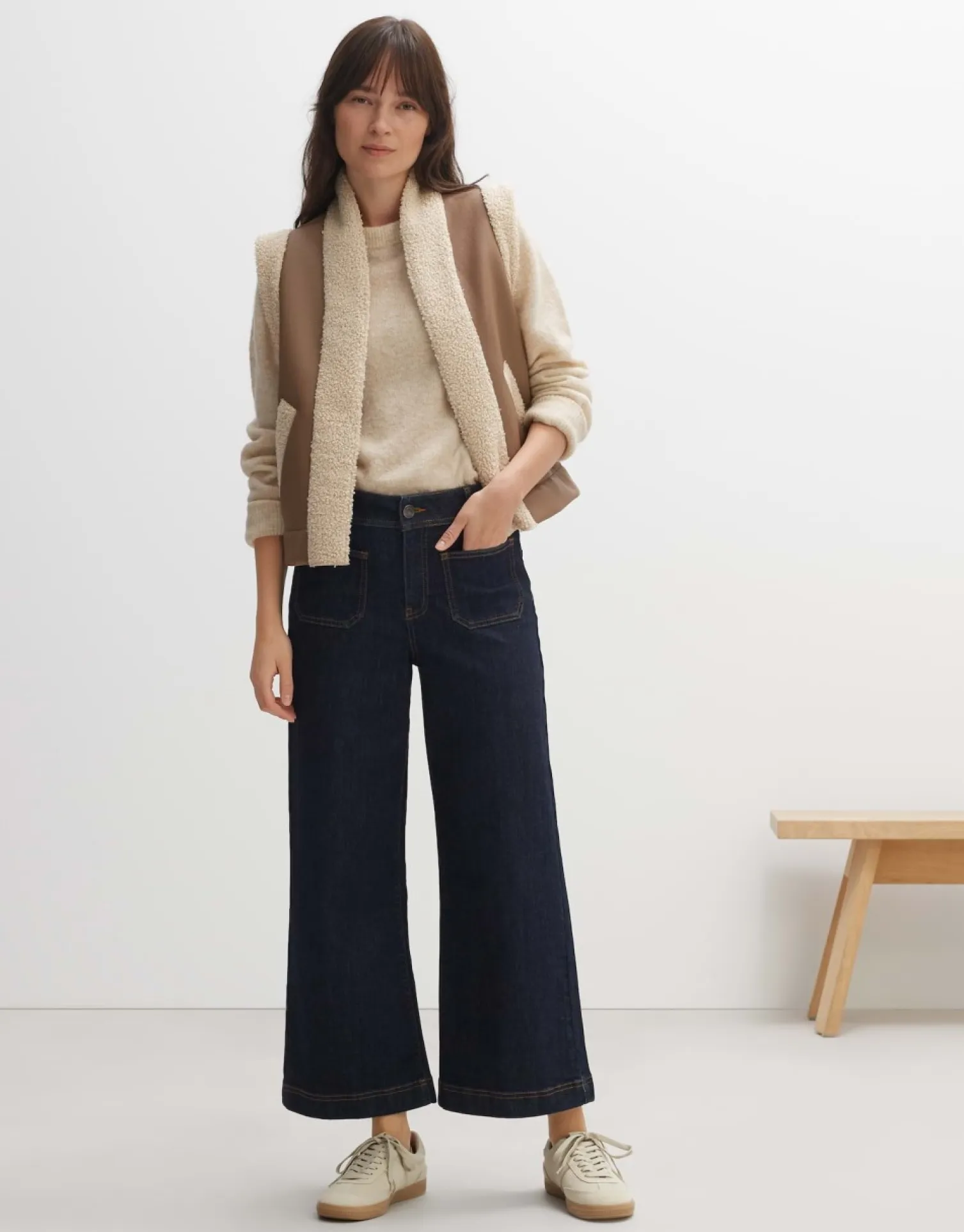 someday Fashion Jeans>Cropped Wide Jeans Macona Blue Rinsed Blue