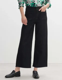 someday Fashion Jeans>Cropped Wide Jeans Macona Black Deep Black