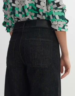 someday Fashion Jeans>Cropped Wide Jeans Macona Black Deep Black
