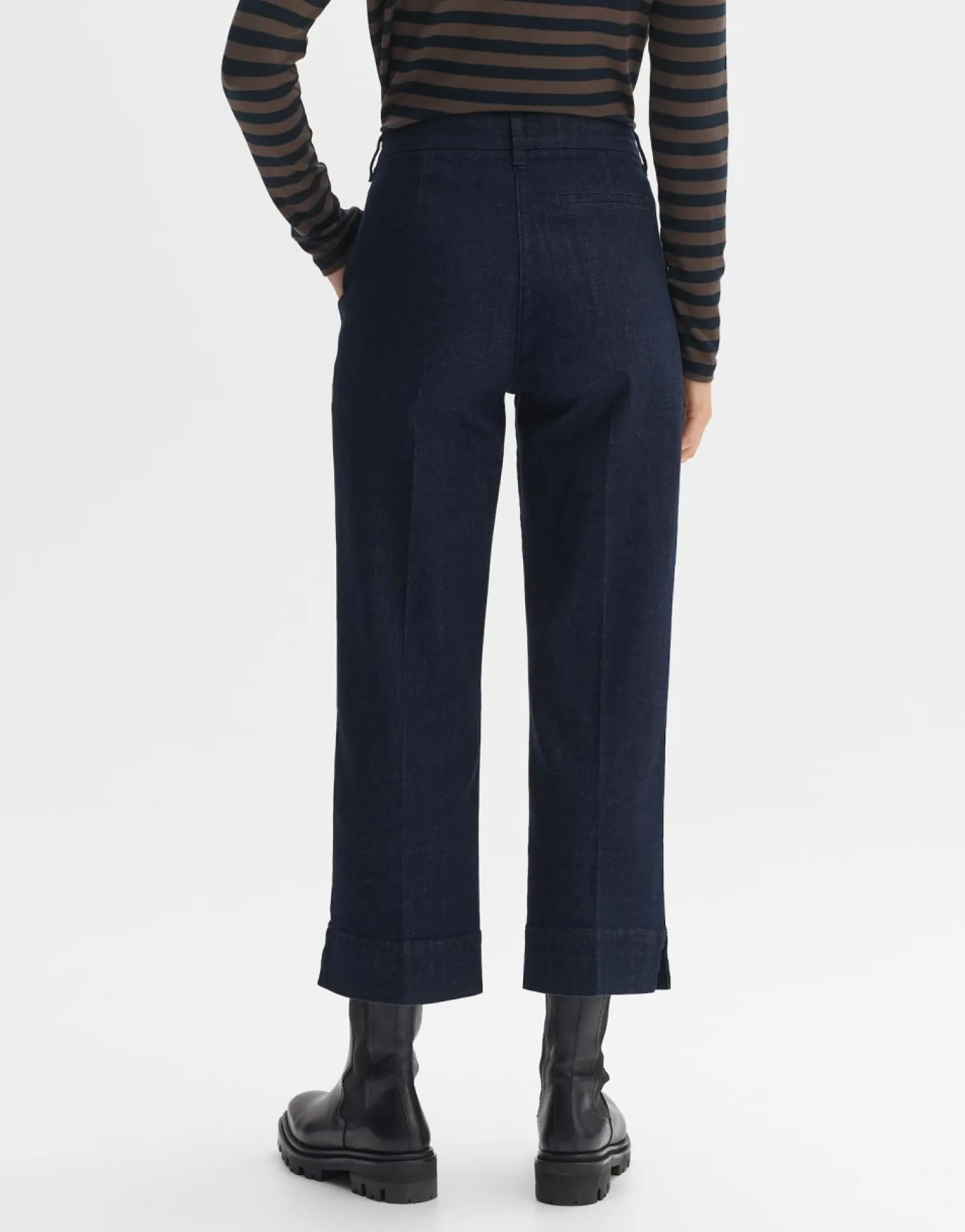 someday Fashion Jeans>Cropped Wide Jeans Mila Slit Blue Deep Rinsed Blue