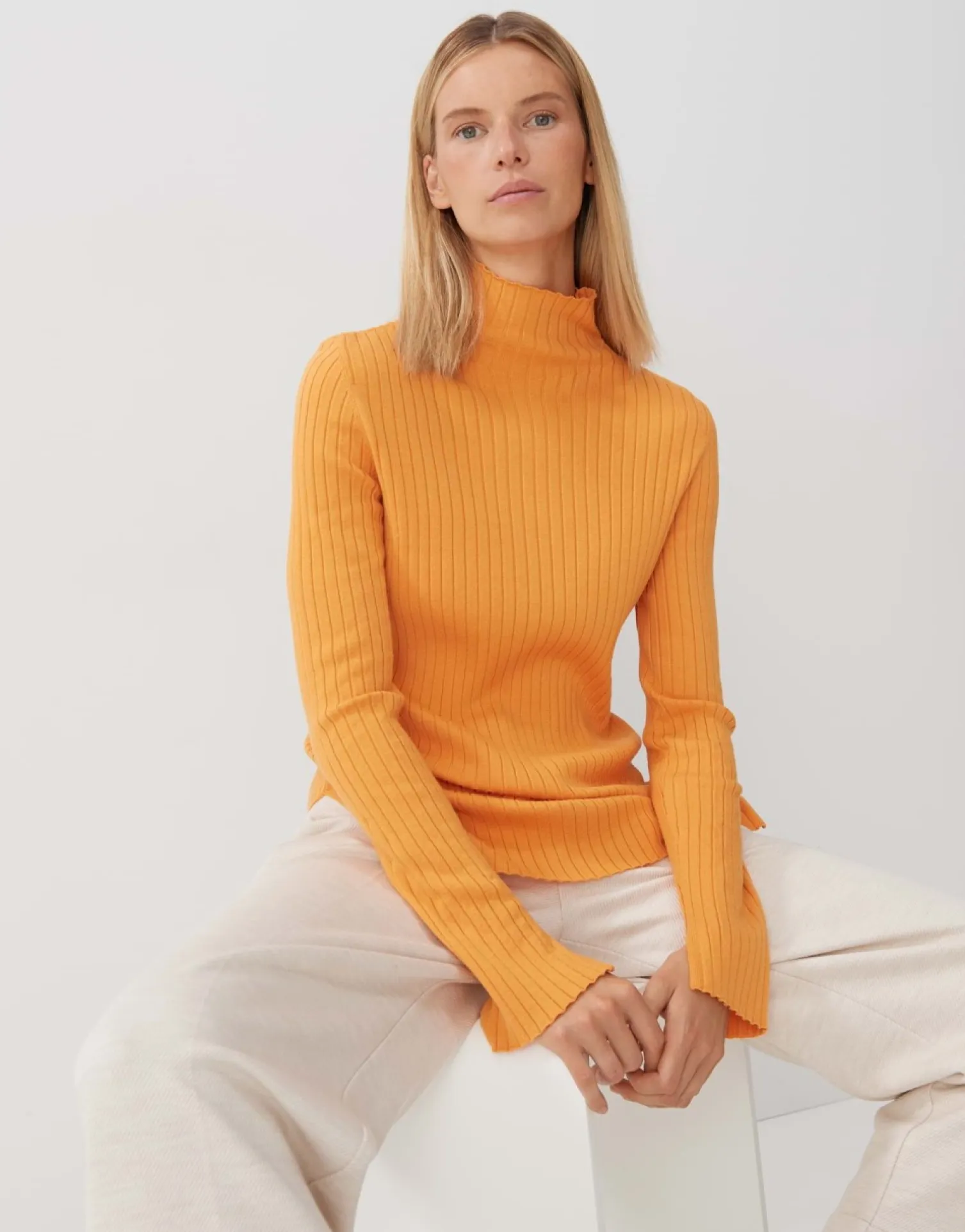 someday Fashion Gebreide Items>Fijngebreide Trui Tippi Crush Orange
