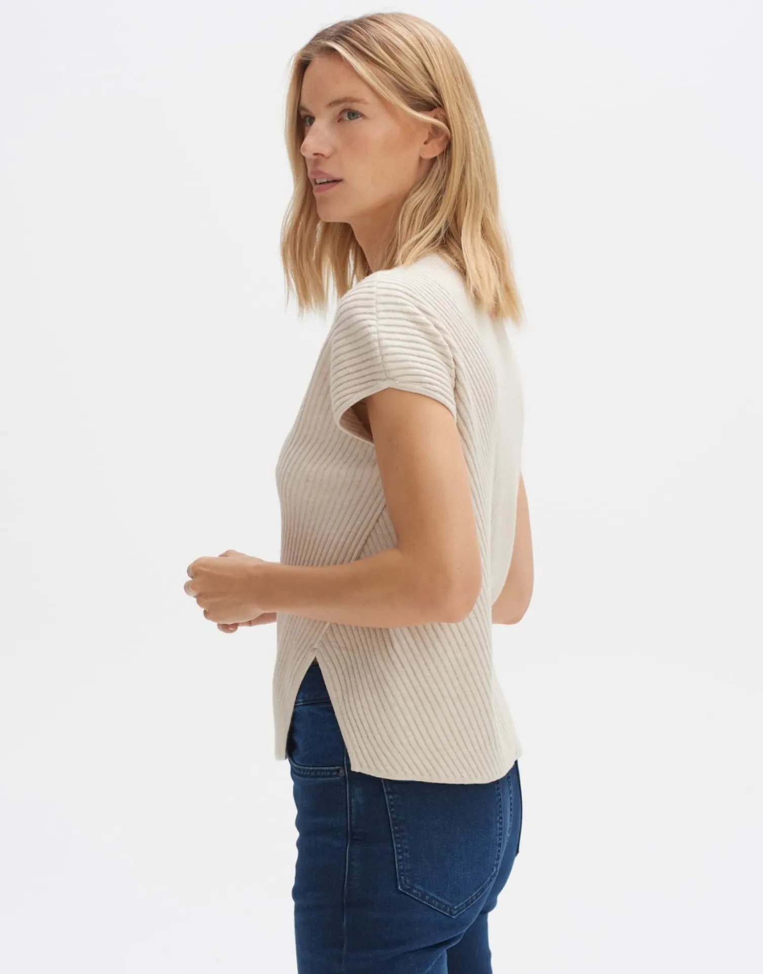 someday Fashion Gebreide Items>Gebreid T-Shirt Palimi Natural Glaze