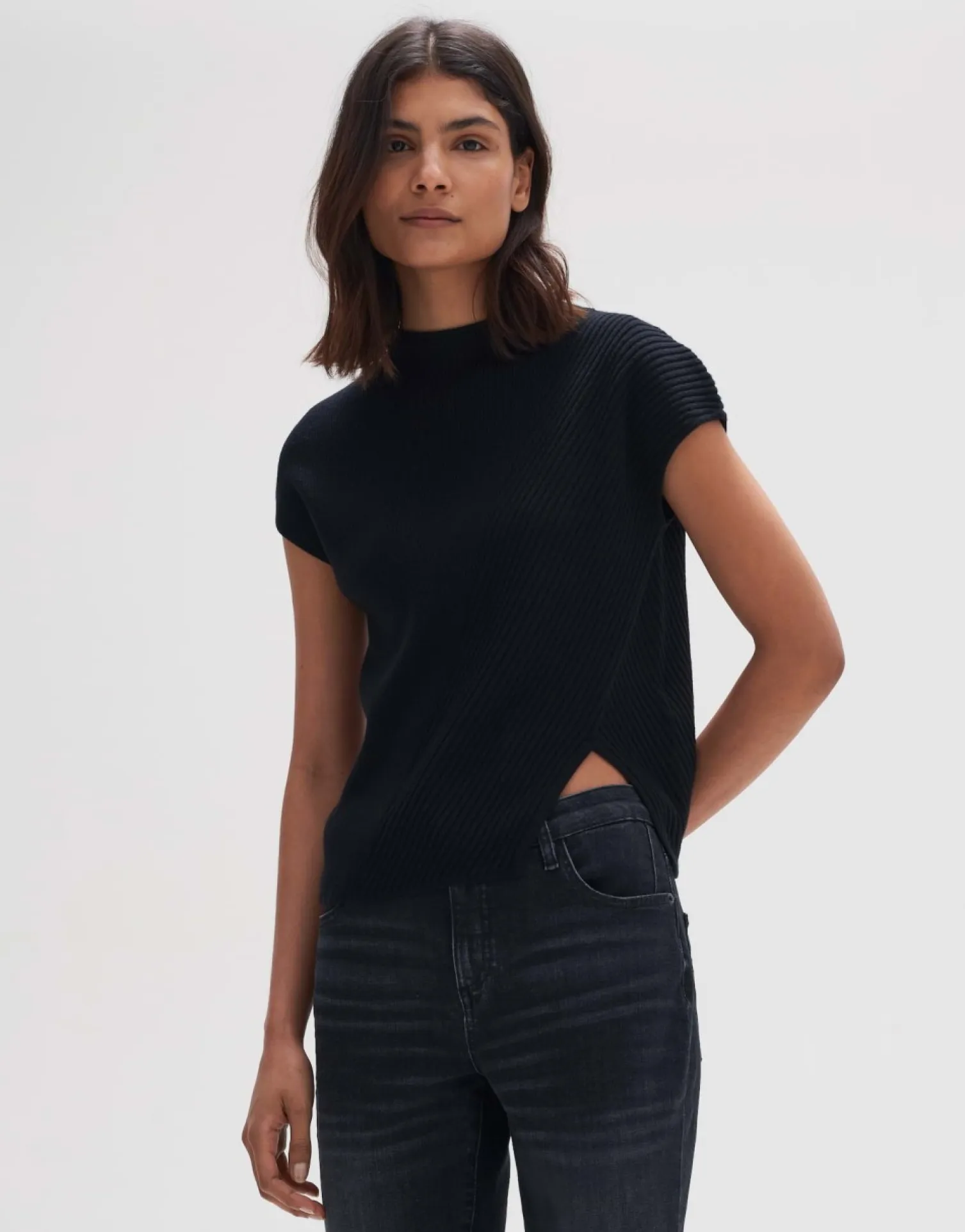someday Fashion Gebreide Items>Gebreid T-Shirt Palimi Black