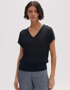 someday Fashion Gebreide Items>Gebreid T-Shirt Pecki Coal Blue