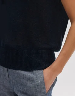 someday Fashion Gebreide Items>Gebreid T-Shirt Pecki Coal Blue