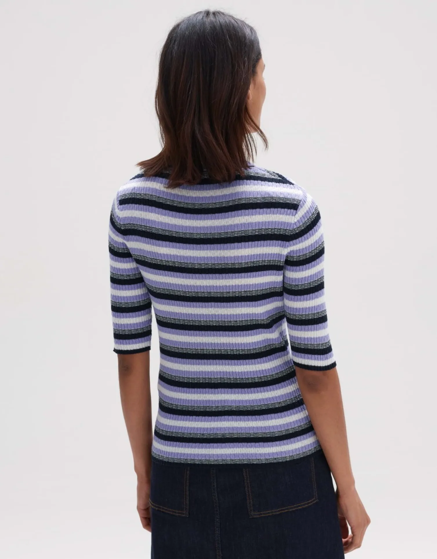 someday Fashion Gebreide Items>Gebreid T-Shirt Pumala Coal Blue