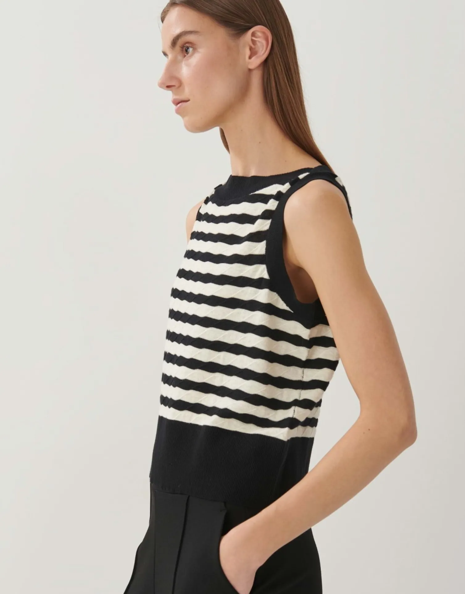 someday Fashion Gebreide Items>Gebreid T-Shirt Taela Black