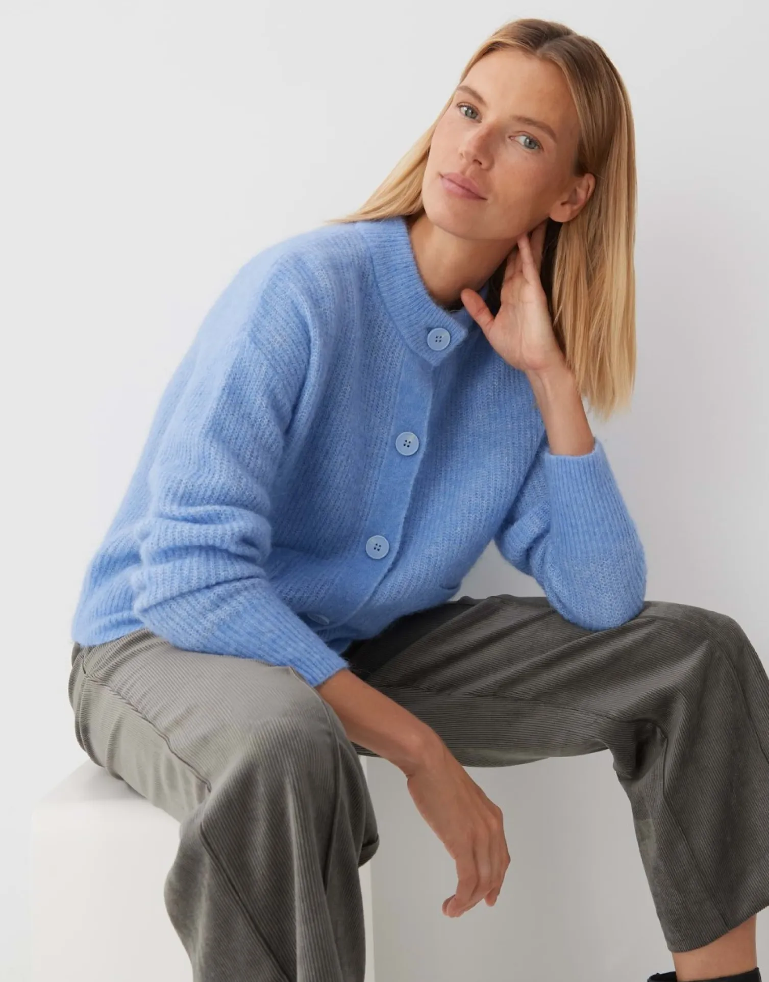 someday Fashion Gebreide Items>Gebreid Vest Tesha Balance Blue
