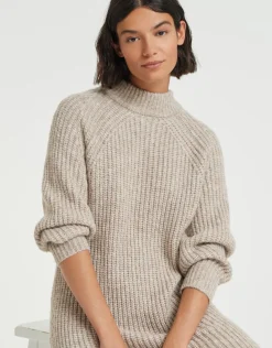 someday Fashion Jurken Rokken>Gebreide Jurk Wetrissi Nutmeg