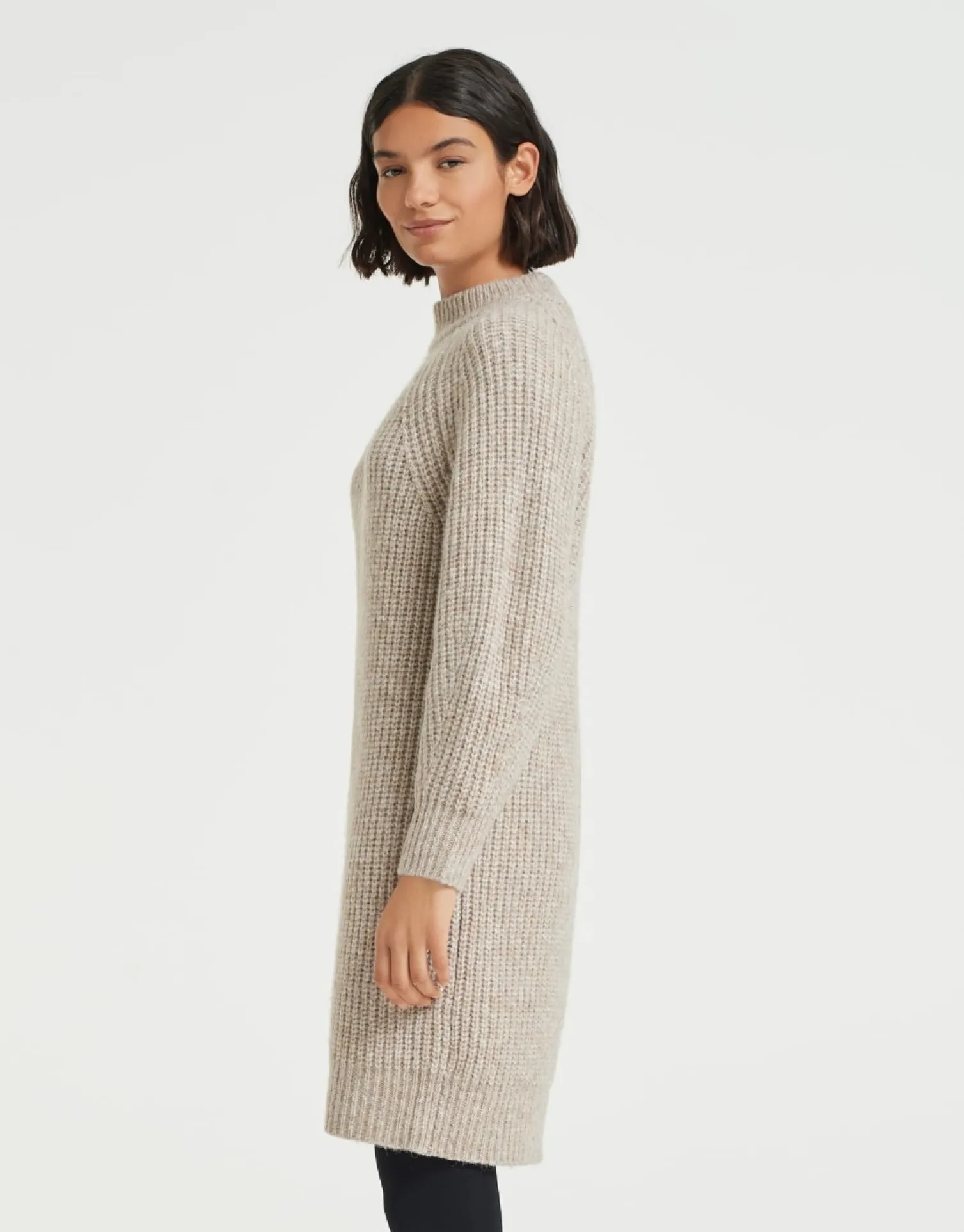 someday Fashion Jurken Rokken>Gebreide Jurk Wetrissi Nutmeg