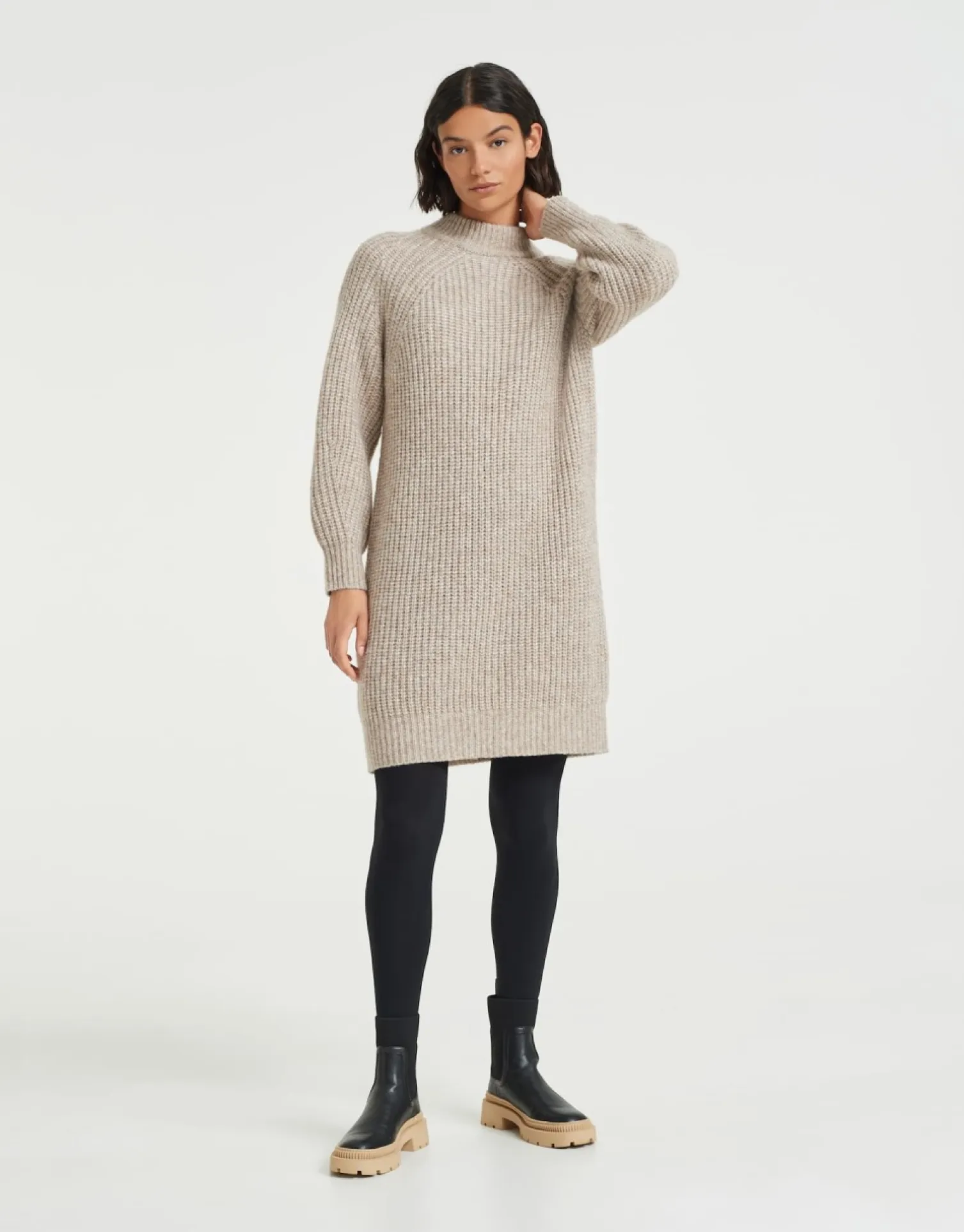 someday Fashion Jurken Rokken>Gebreide Jurk Wetrissi Nutmeg