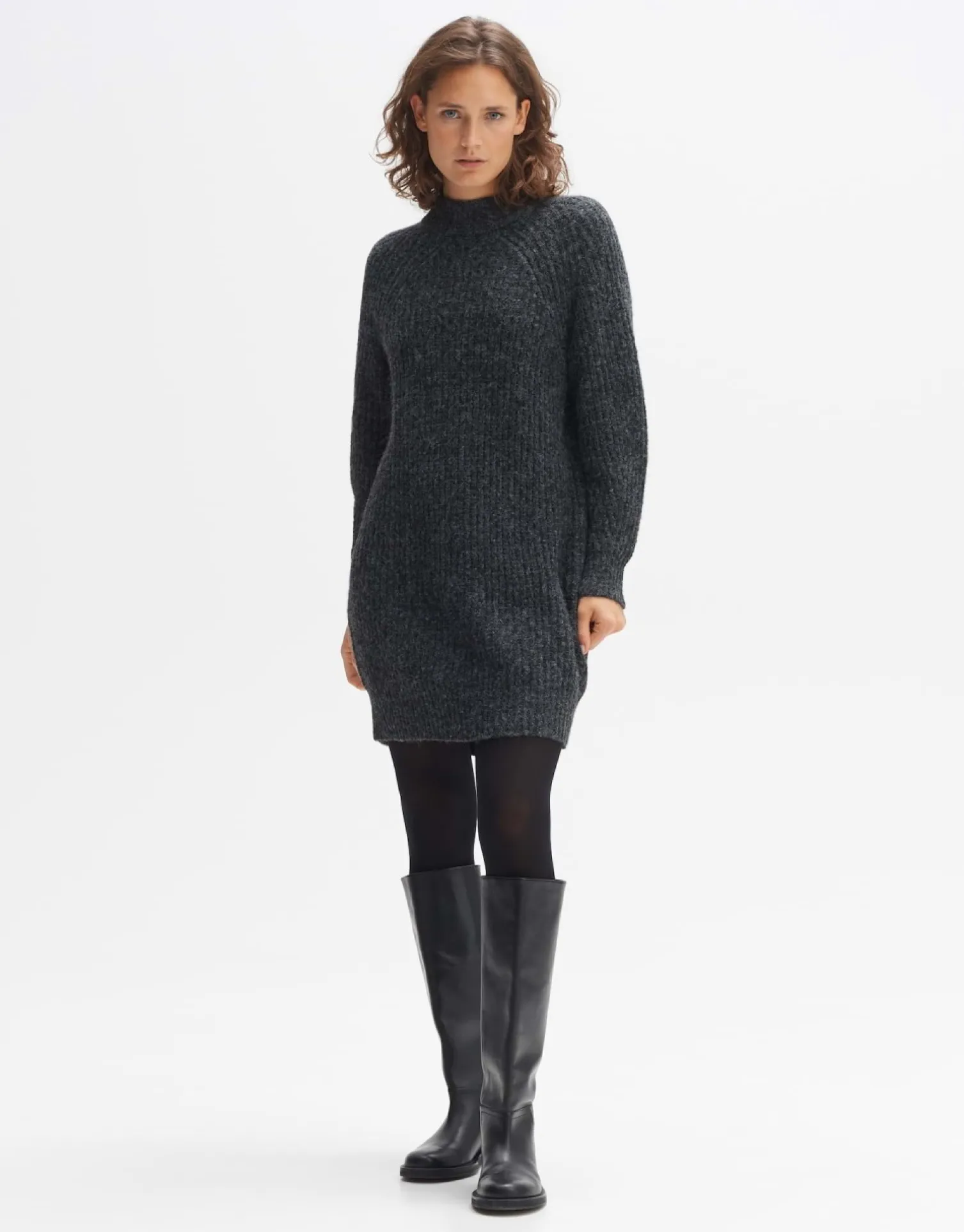 someday Fashion Jurken Rokken>Gebreide Jurk Wetrissi Graphite Glaze