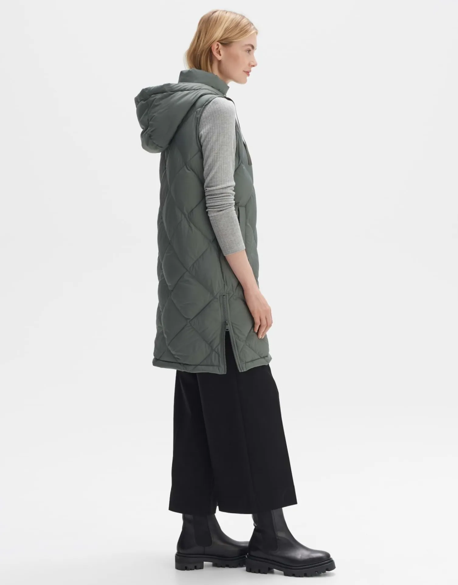 someday Fashion Blazer Vesten>Gewatteerde Bodywarmer Wafi Dark Sage