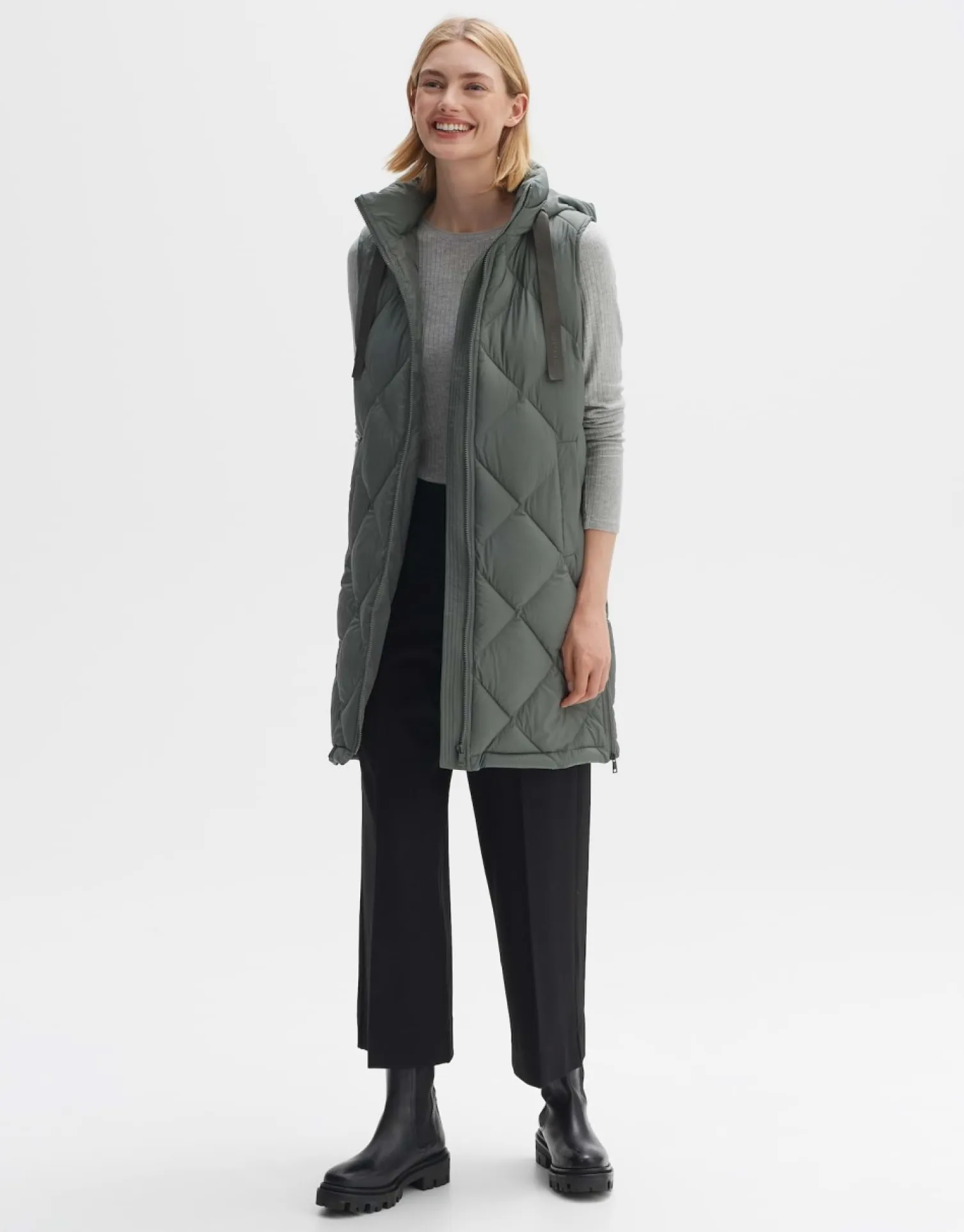someday Fashion Blazer Vesten>Gewatteerde Bodywarmer Wafi Dark Sage