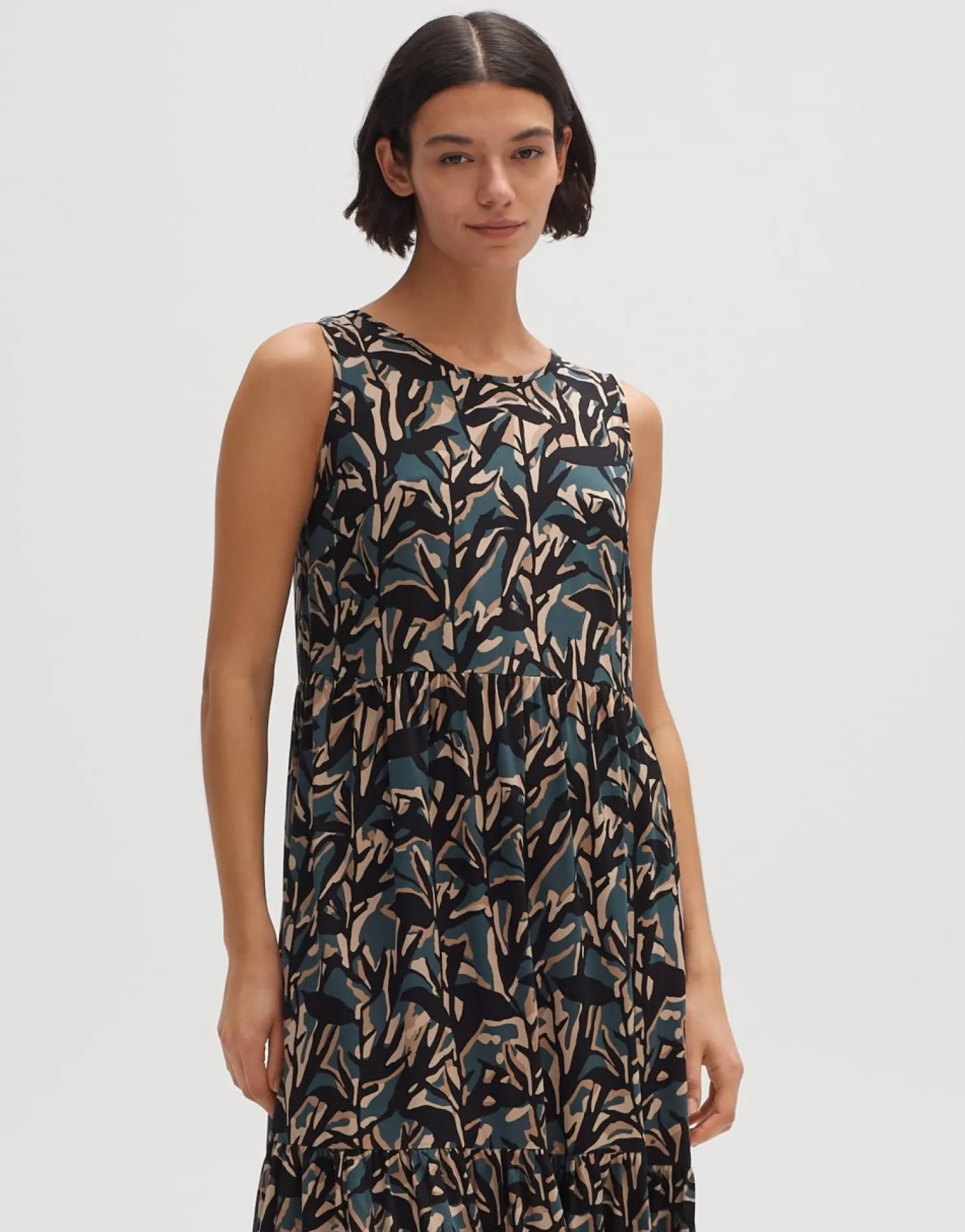 someday Fashion Jurken Rokken>Jurk Met Print Worta Shadow Deep Teal