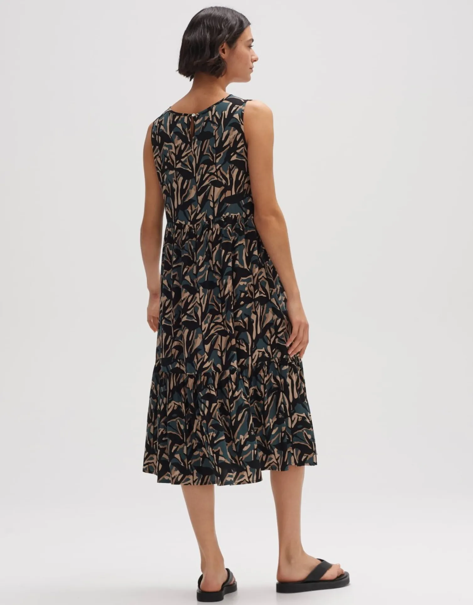 someday Fashion Jurken Rokken>Jurk Met Print Worta Shadow Deep Teal