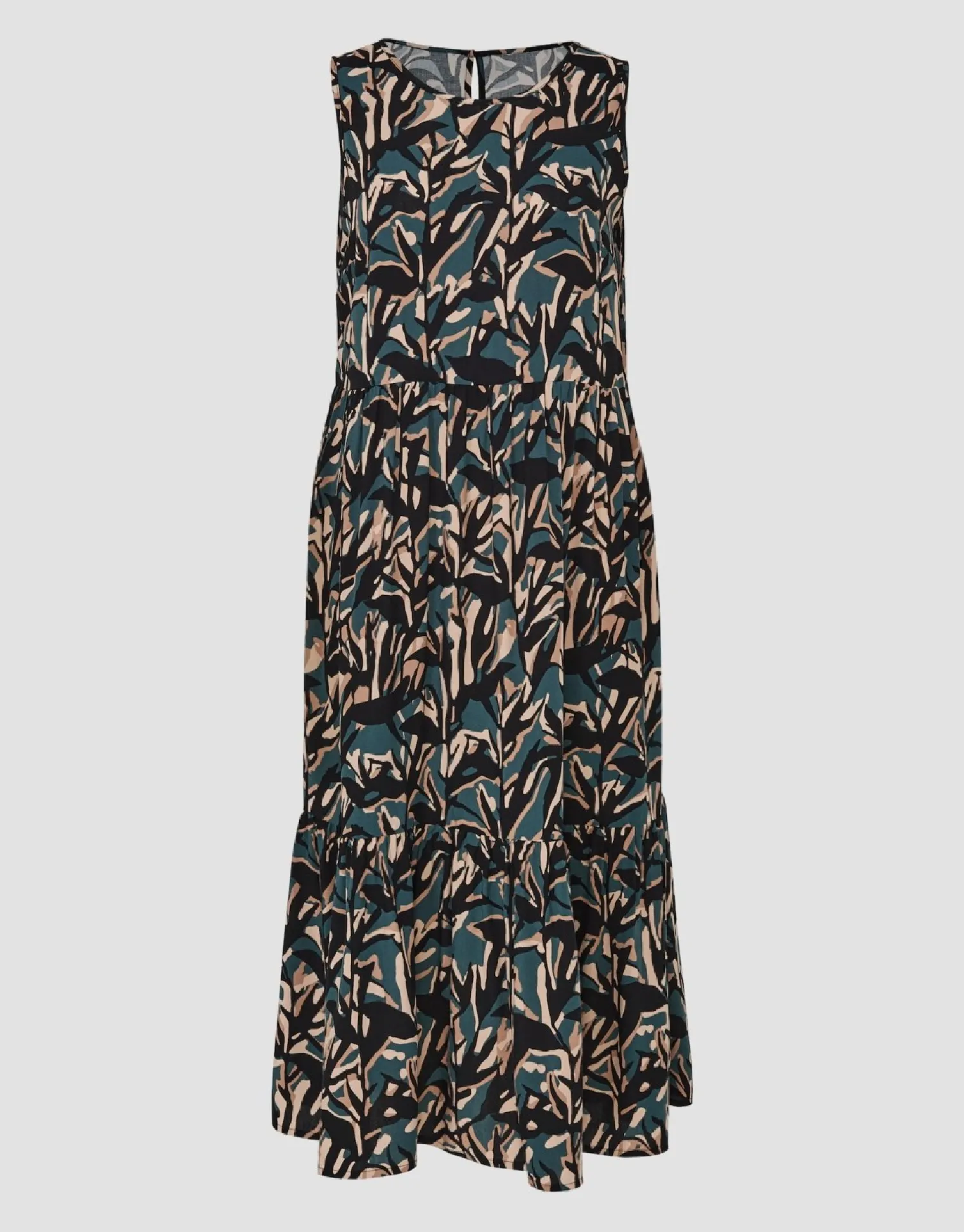 someday Fashion Jurken Rokken>Jurk Met Print Worta Shadow Deep Teal