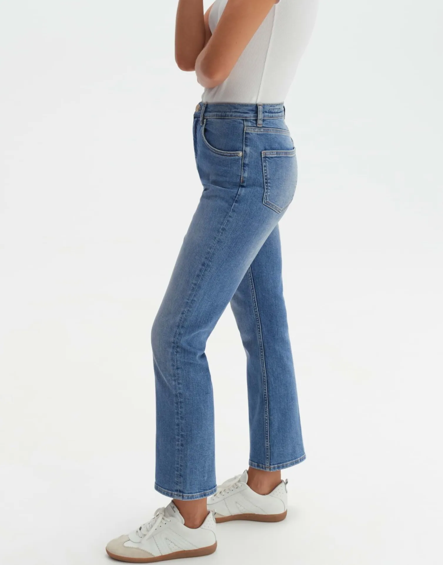someday Fashion Jeans>Kick Flared Jeans Eboni Sky Blue Washed
