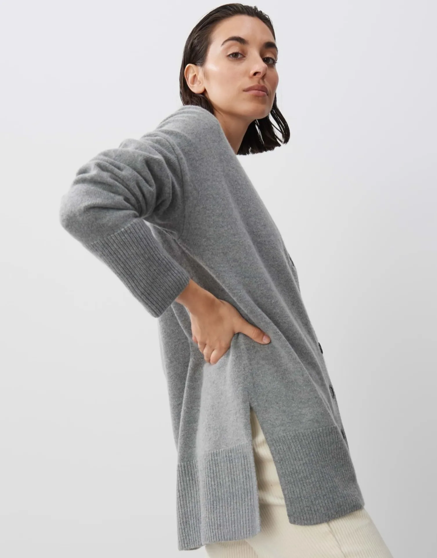 someday Fashion Gebreide Items>Lang Vest Tilisa Good Grey