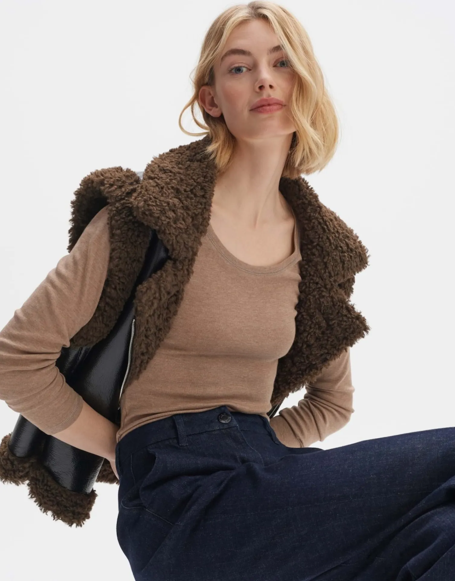 someday Fashion Shirts>Longsleeve Sorana Nutmeg