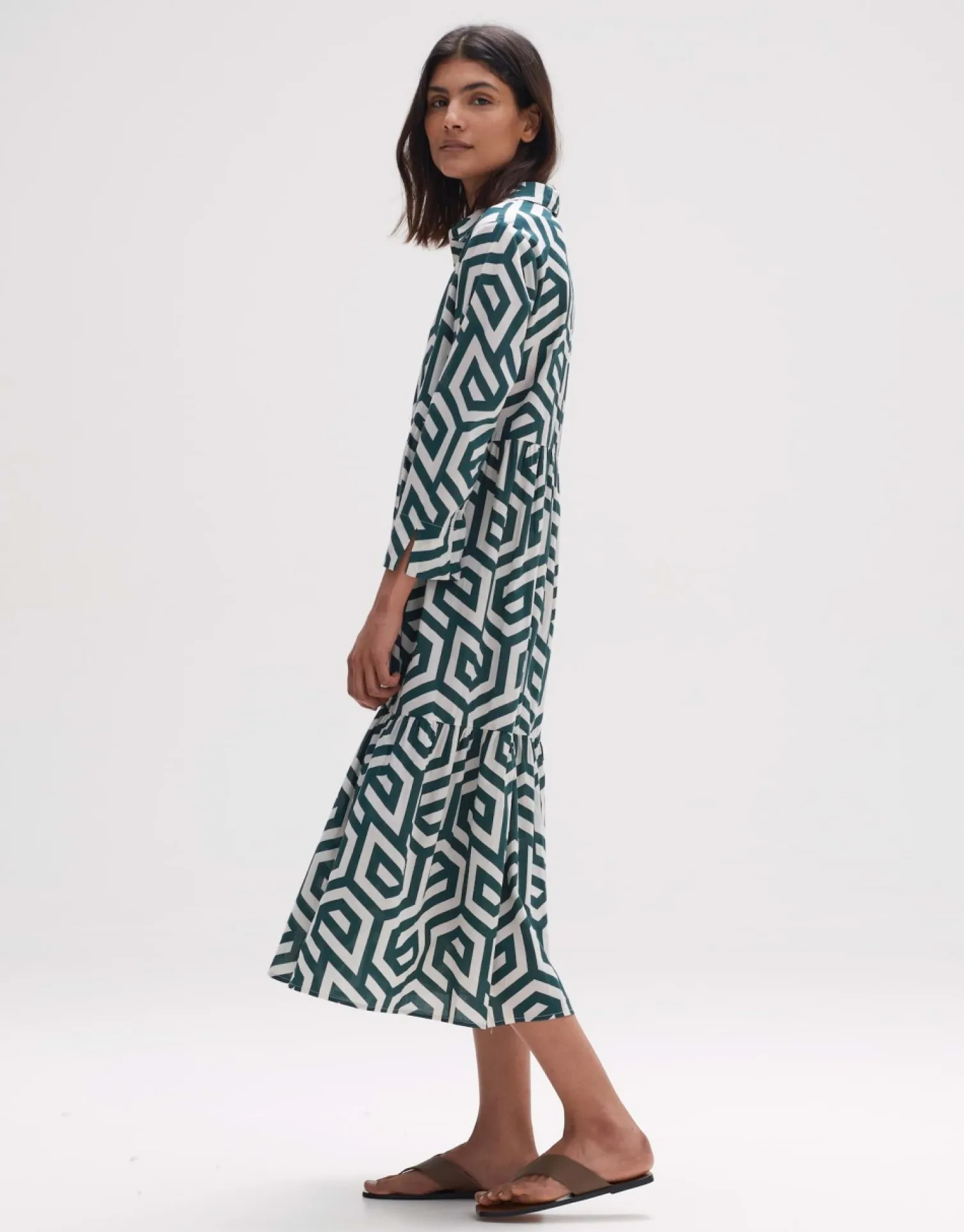 someday Fashion Jurken Rokken>Midi Jurk Werano Natural Glaze