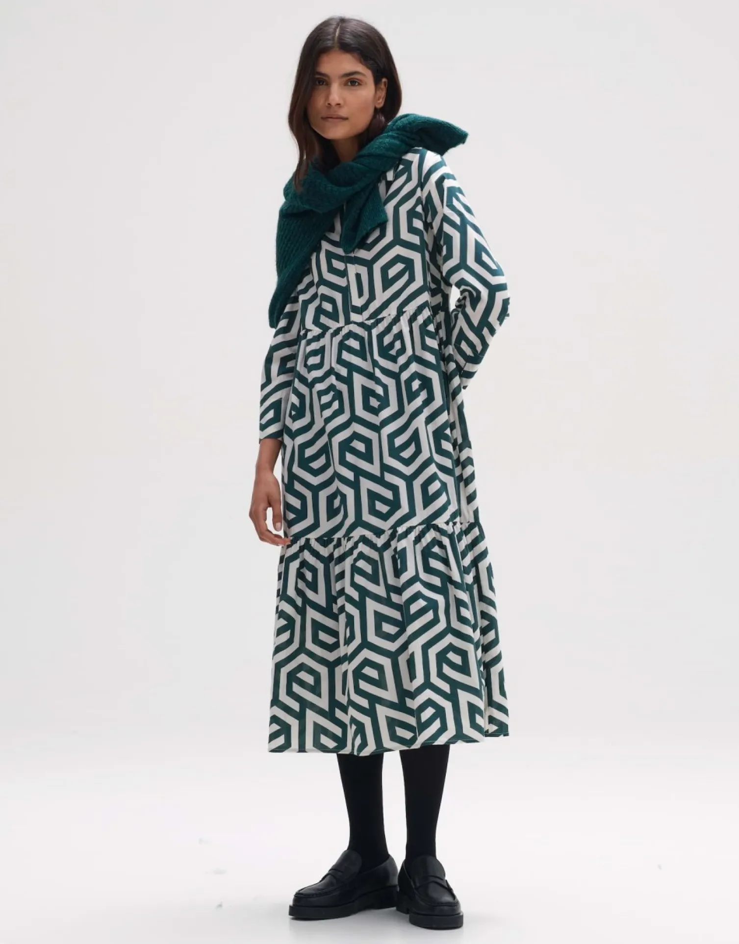 someday Fashion Jurken Rokken>Midi Jurk Werano Natural Glaze