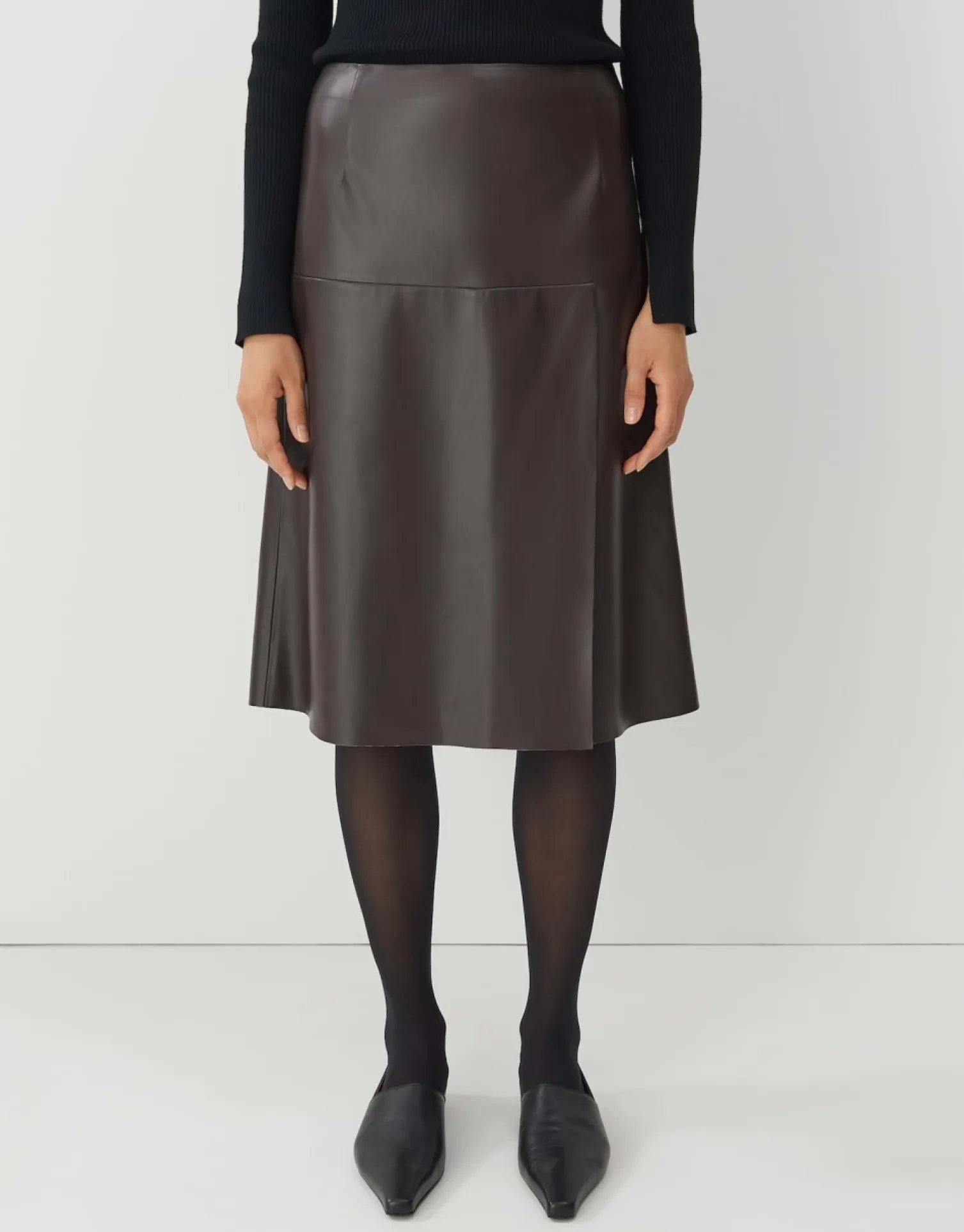 someday Fashion Jurken Rokken>Midi Rok Omeno Dark Chocolate