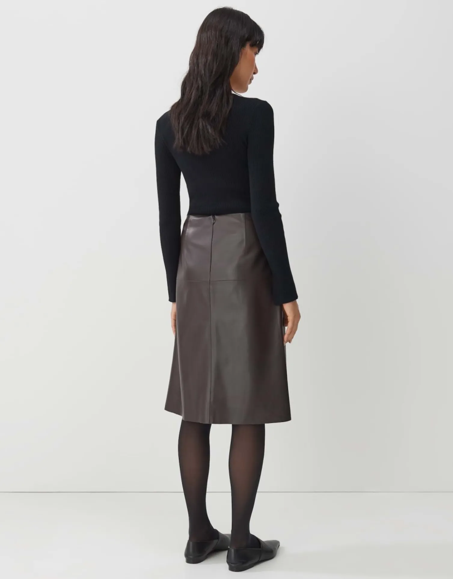 someday Fashion Jurken Rokken>Midi Rok Omeno Dark Chocolate