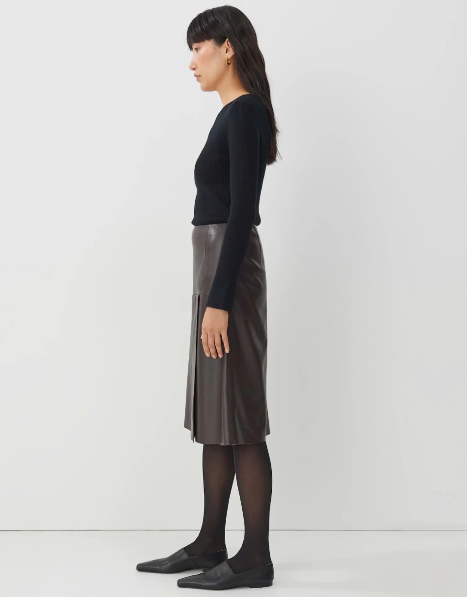 someday Fashion Jurken Rokken>Midi Rok Omeno Dark Chocolate