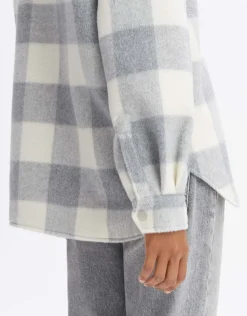 someday Fashion Blazer Vesten>Overhemd Julola Check Hazy Fog Melange
