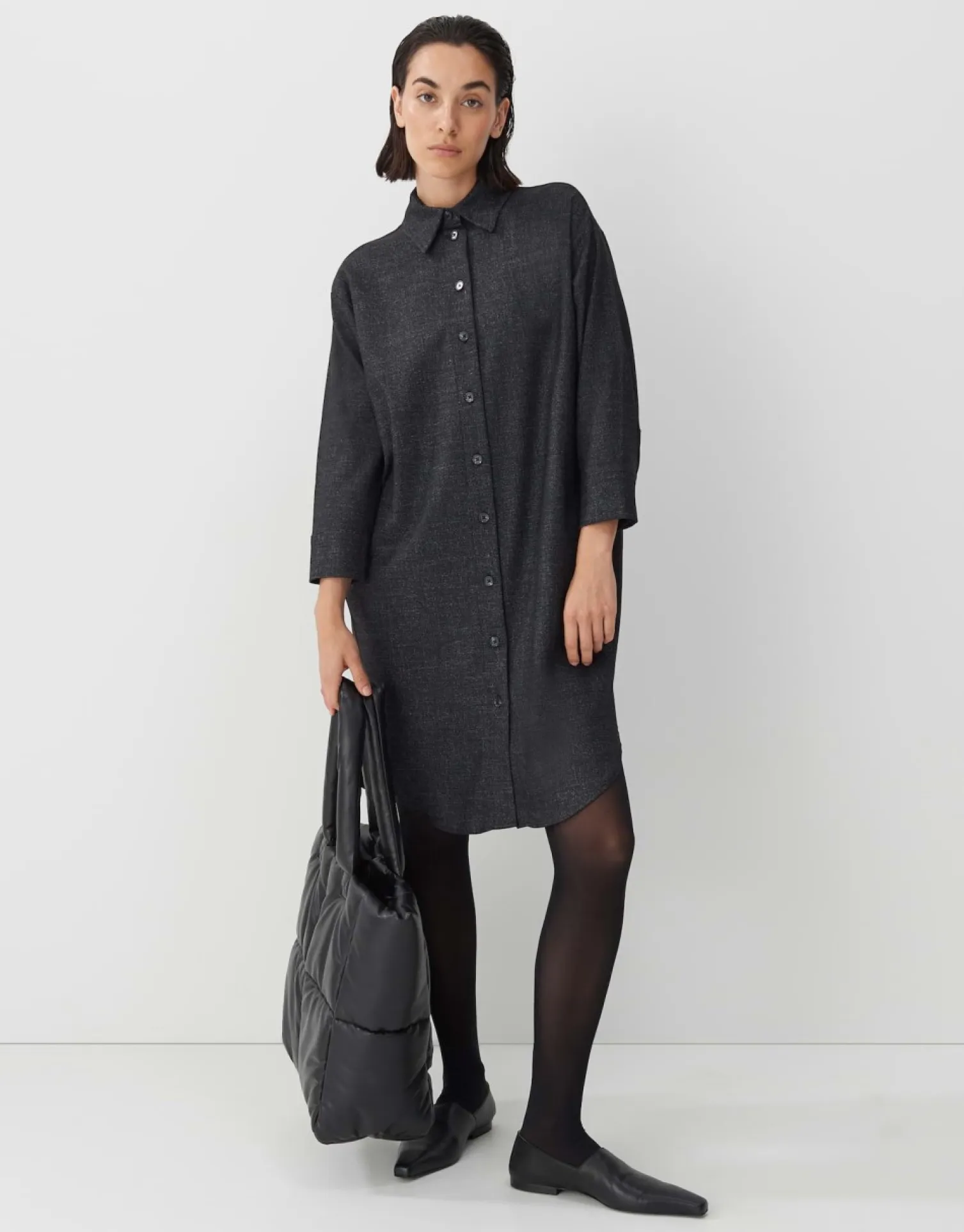 someday Fashion Jurken Rokken>Overhemdjurk Quarolin Texture Black