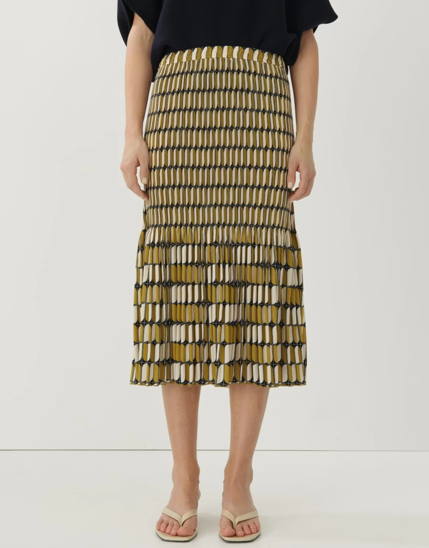 someday Fashion Jurken Rokken>Plissu00E9Rok Onora Chain Green Moss
